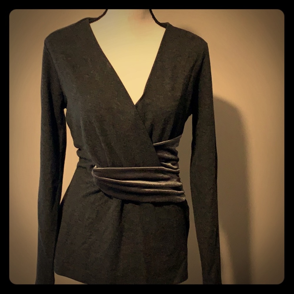 Beautiful White House Black Market, wrap shirt